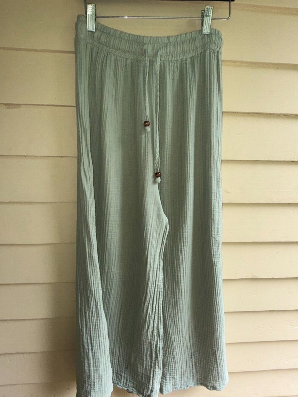 BEACHY GAUZE wide leg crop pants